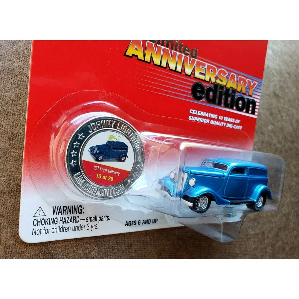 2004 Johnny Lightning '33 FORD DELIVERY Blue 10 YEARS LIMITED EDITION REAL RIDER